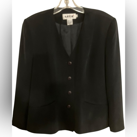 Silk Women’s Professional Career Elegant Minimalist Layer Blazer Jacket Large - Picture 1 of 8